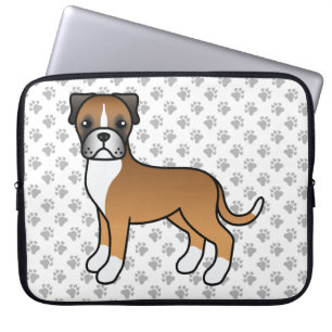 Süßer Cartoon-Hund der Rasse Boxer in Rehfarbe Laptopschutzhülle
