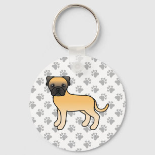 Süßer Cartoon-Hund der Rasse Bullmastiff in Rehfar Schlüsselanhänger