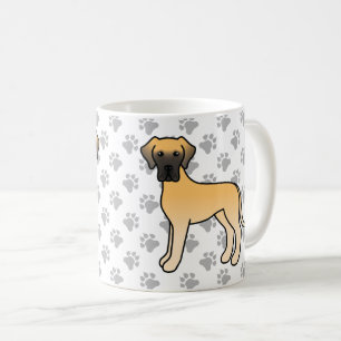 Süßer Cartoon-Hund der Rasse Fawn Great Dane Kaffeetasse