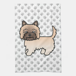 Süßer Cartoon-Hund der Wheaten Cairn Terrier-Rasse Geschirrtuch