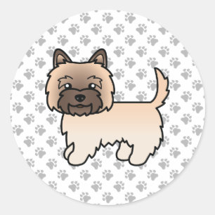 Süßer Cartoon-Hund der Wheaten Cairn Terrier-Rasse Runder Aufkleber
