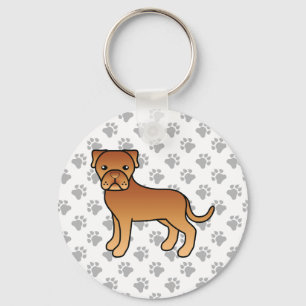 Süßer Cartoon-Hund Dogue De Bordeaux Schlüsselanhänger