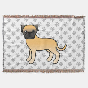 Süßer Cartoon-Hund Fawn Bullmastiff Decke