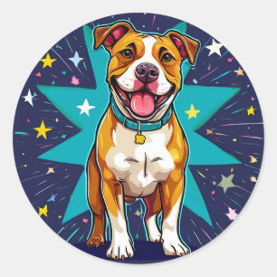 Süßer Cartoon-Hund Geschenk für Haustierliebhaber Runder Aufkleber
