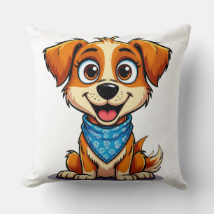 Süßer Cartoon-Hund mit einem niedlichen Geschenk f Kissen