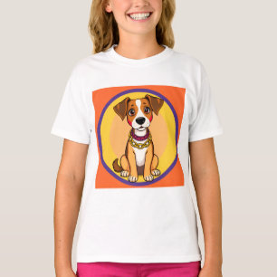 Süßer Cartoon-Hund mit Goldkette T-Shirt