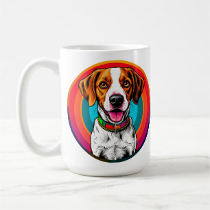 Süßer Cartoon-Hund mit Halsband Kaffeetasse