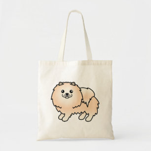 Süßer Cartoon-Hund Pomeranian in Cremefarbe Tragetasche