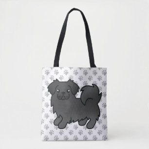 Süßer Cartoon-Hund Schwarzer Tibetan Spaniel