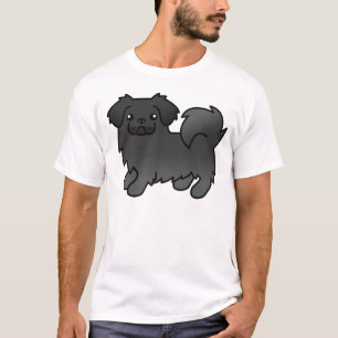 Süßer Cartoon-Hund Schwarzer Tibetanischer Spaniel T-Shirt