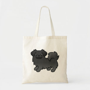 Süßer Cartoon-Hund Schwarzer Tibetanischer Spaniel Tragetasche