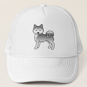 Süßer Cartoon-Hund Silber Alaskan Malamute Truckerkappe