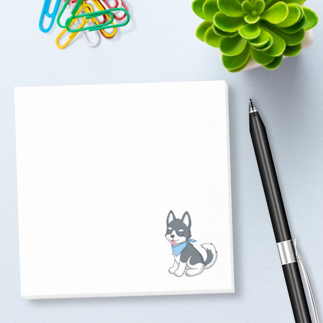 Süßer Cartoon Husky Welpe Post-it Klebezettel (Von Creator hochgeladen)