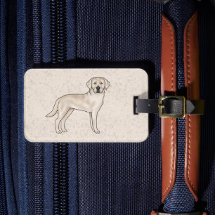 Süßer Cartoon-Labrador Retriever in Creme Gepäckanhänger