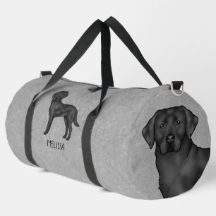 Süßer Cartoon-Labrador Retriever in Schwarz, grau Duffle Bag