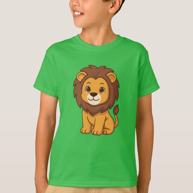 Süßer Cartoon-Löwe T-Shirt (Vorderseite)