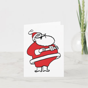 Süßer Cartoon lustiger Weihnachtsmann lachend Ho H Feiertagskarte