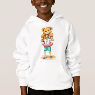 Süßer Cartoon-Mann mit riesigem Teddybär Sommer-Sp Hoodie