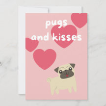 süßer Cartoon-Mops-Hund Kinder Valentinstag