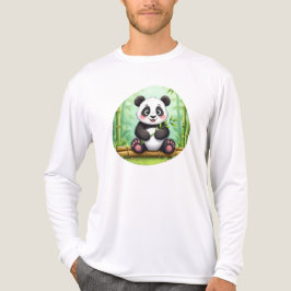 Süßer Cartoon-Panda auf Bambusfleck Tri-Blend Shirt