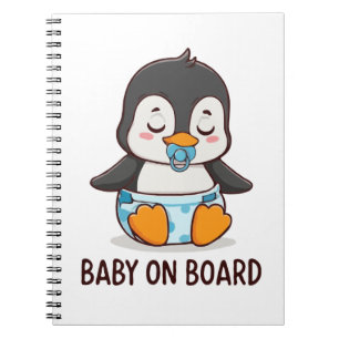 Süßer Cartoon Pinguin "Baby an Bord" Auto-Aufklebe Notizblock