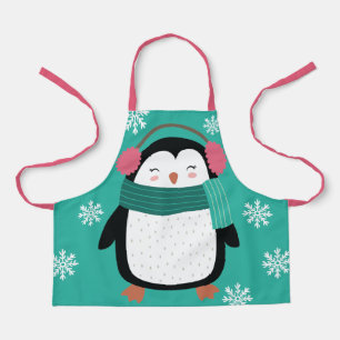 Süßer Cartoon-Pinguin Winter-Schneeflocken Weihnac Schürze