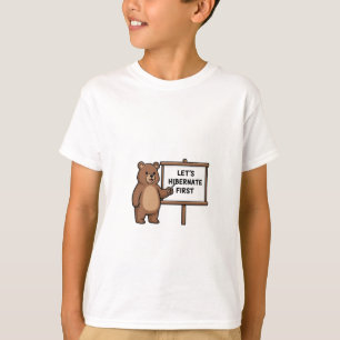 Süßer Cartoon-Professor-Bär hält Winterschlaf für T-Shirt