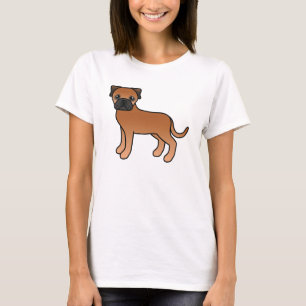Süßer Cartoon roter Bullmastiff-Hund T-Shirt