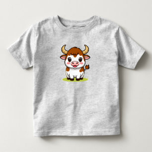 Süßer Cartoon-Stier-Charakter mit liebenswertem Au Kleinkind T-shirt