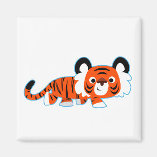 Süßer Cartoon-Tiger auf der Pirsch Magnet