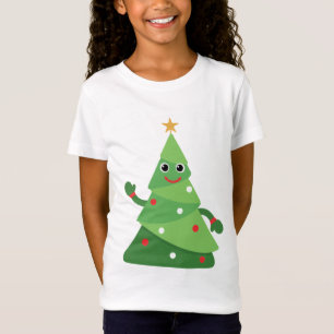 Süßer Cartoon-Weihnachtsbaum winkend   Festlich T-Shirt