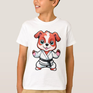 Süßer Cartoon-Welpe im Karate-Anzug T-Shirt