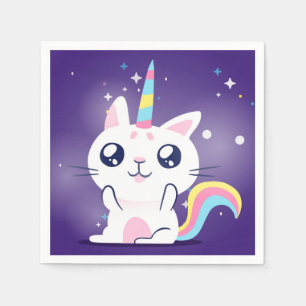 Süßer Caticorn Serviette