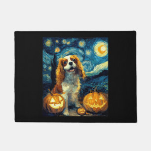 Süßer Cavalier King Charles Spaniel Hund Halloween Fußmatte
