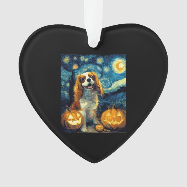 Süßer Cavalier King Charles Spaniel Hund Halloween Ornament (Vorderseite)