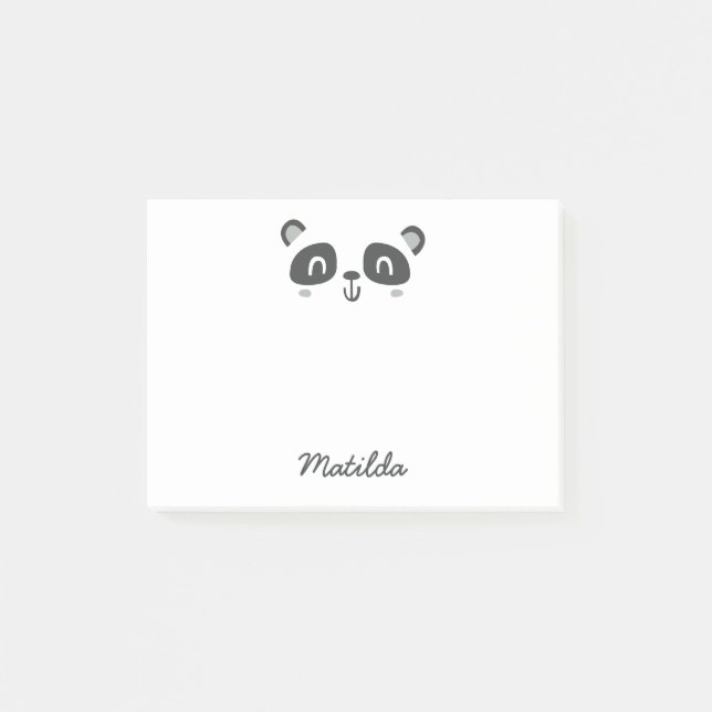 Süßer Charakter Panda Kinder Schule Post-it Klebezettel (Vorderseite)