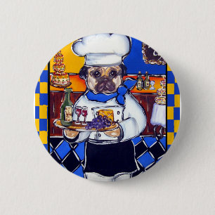 Süßer Chef Pug Button