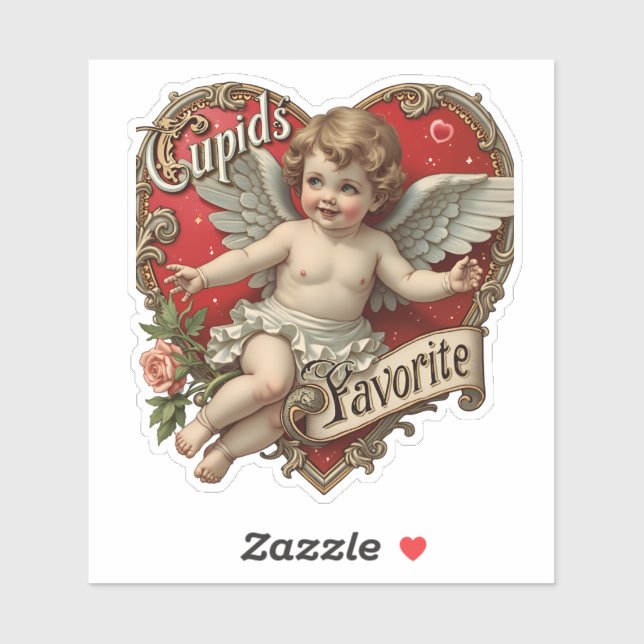 Süßer Cherub Valentinstag  Aufkleber (Blatt)