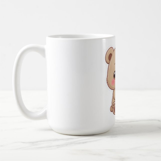 Süßer Chibi-Bär mit Herz  Kaffeetasse (Links)