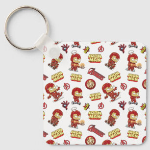 Süßer Chibi-Iron-Man-Nahtloses Muster - Superheld Schlüsselanhänger