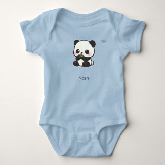 Süßer Chibi-Panda-Bambus-Personalisierter Baby-Bod Baby Strampler