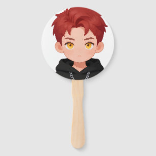 Süßer Chibi-Rot-Haar-Junge-Anime-Party-Zubehör & S Fächer