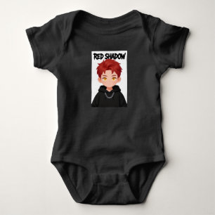 Süßer Chibi-Rot-Haar-Junge-Streetwear-Anime-Grafik Baby Strampler