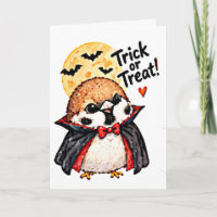 Süßer Chibi-Spatz Dracula-Vogel Halloween
