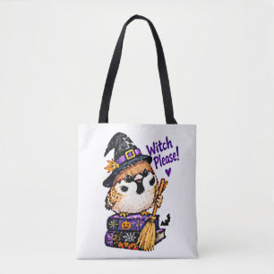 Süßer Chibi-Spatz-Vogel-Halloween-Hexe Bitte