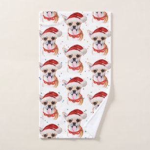 Süßer Chihuahua-Hund Weihnachtsmuster Handtuch