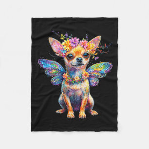 Süßer Chihuahua-Hunde-Engel mit Flügeln Fleecedecke