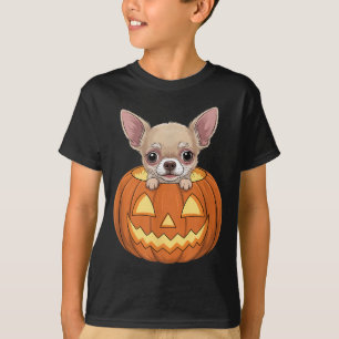 Süßer Chihuahua im Kürbis lustiger Hund Halloween T-Shirt