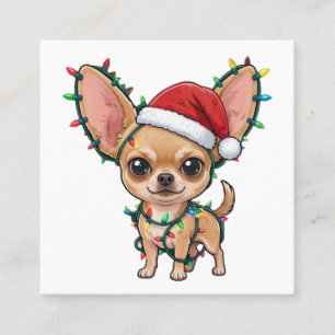 Süßer Chihuahua in einem gemütlichen Weihnachtspul Quadratische Visitenkarte