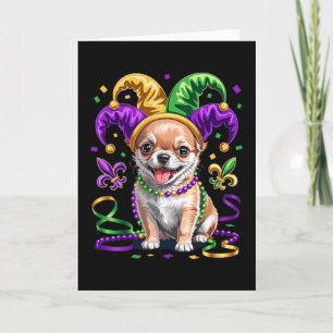 Süßer Chihuahua-Welpe Mardi Gras Hunde Liebhaber S Karte